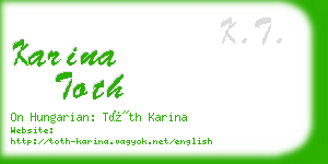 karina toth business card